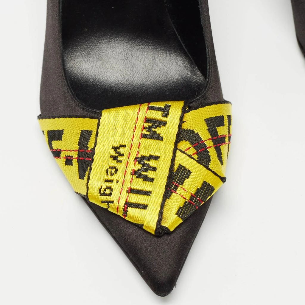 Off-White Off-White Black/Yellow Satin and Logo Canvas Pumps Size 39 8