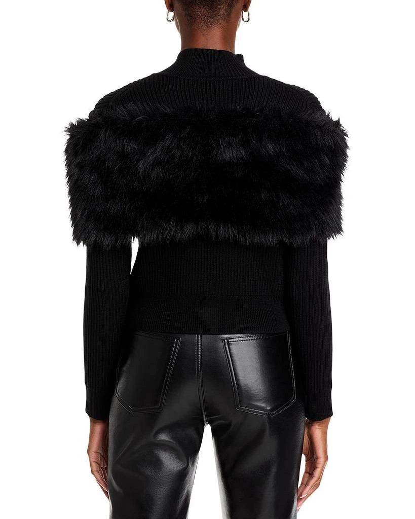 Adrienne Landau Faux Fur Mock Neck Jacket 3