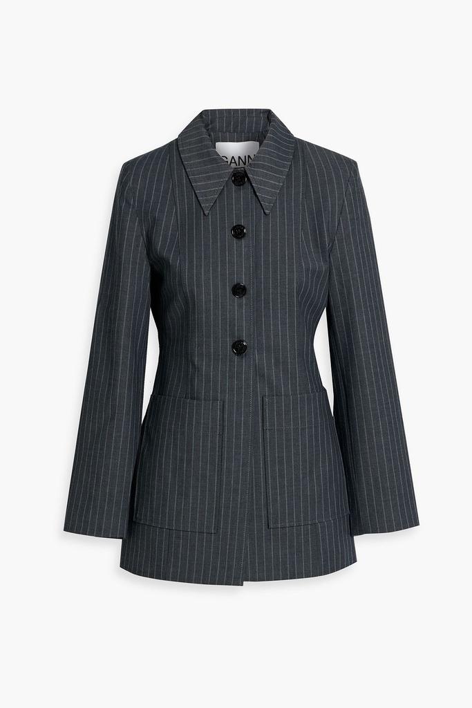 Ganni Pinstriped twill blazer