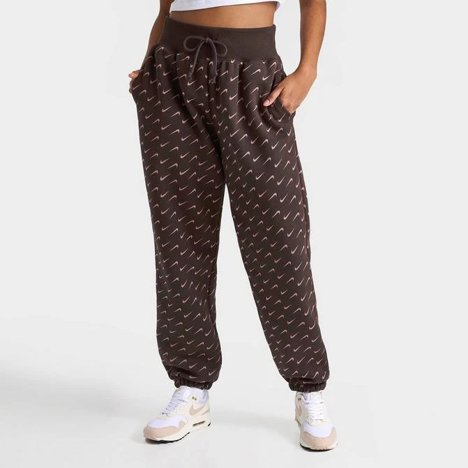 NIKE Women's Nike Sportswear Phoenix Fleece Oversized All-over Print Jogger Sweatpants 1