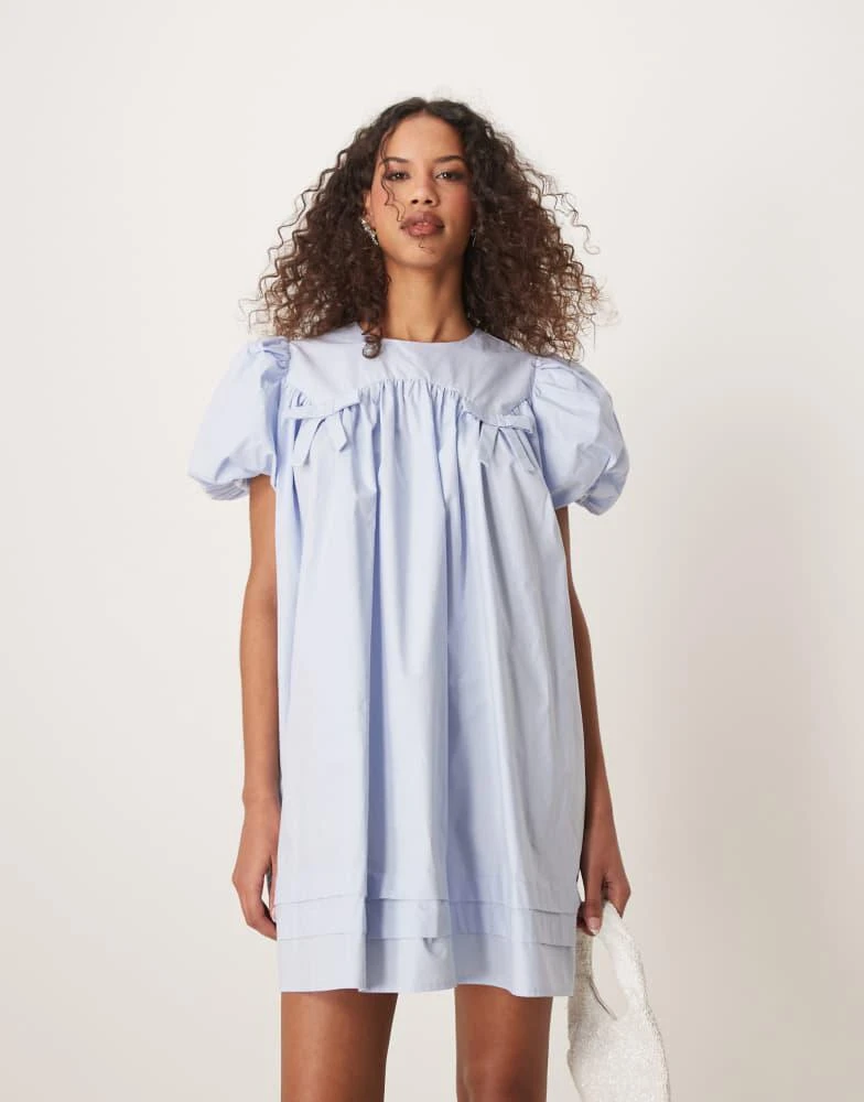 sister jane blue bow dress Memories Bow Mini Dress – Sister Jane main image 0