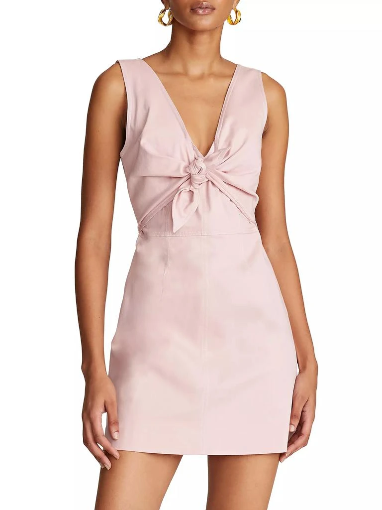 Halston Keeler Twist-Front Twill Minidress 3