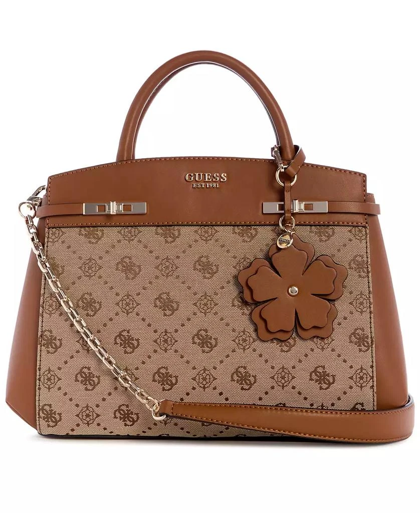 GUESS Melinda Logo Medium Tri Comp Satchel Bag