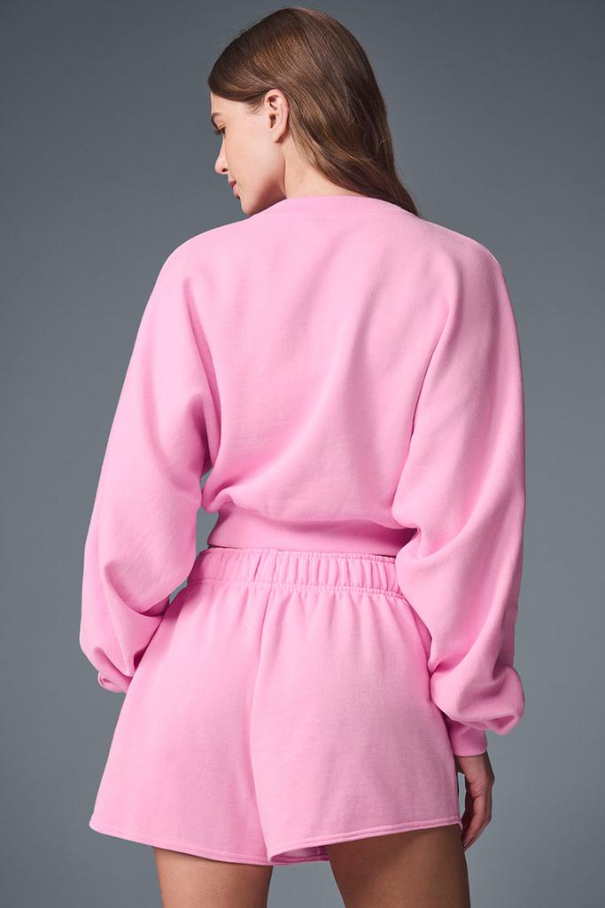 超レア!Alo Cropped Accolade Crewneck ピンク！ Cropped Accolade Crewneck - Pink Wild Rose | ALO