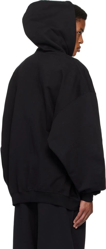 Vetements Black Embroidered Logo Oversized Zip-Up Hoodie 3