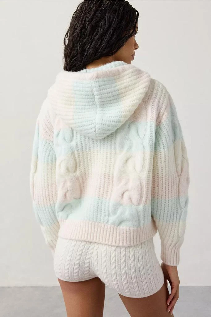 Out From Under Out From Under Cabin Cozy Cable Knit Full-Zip Hoodie Sweater 4