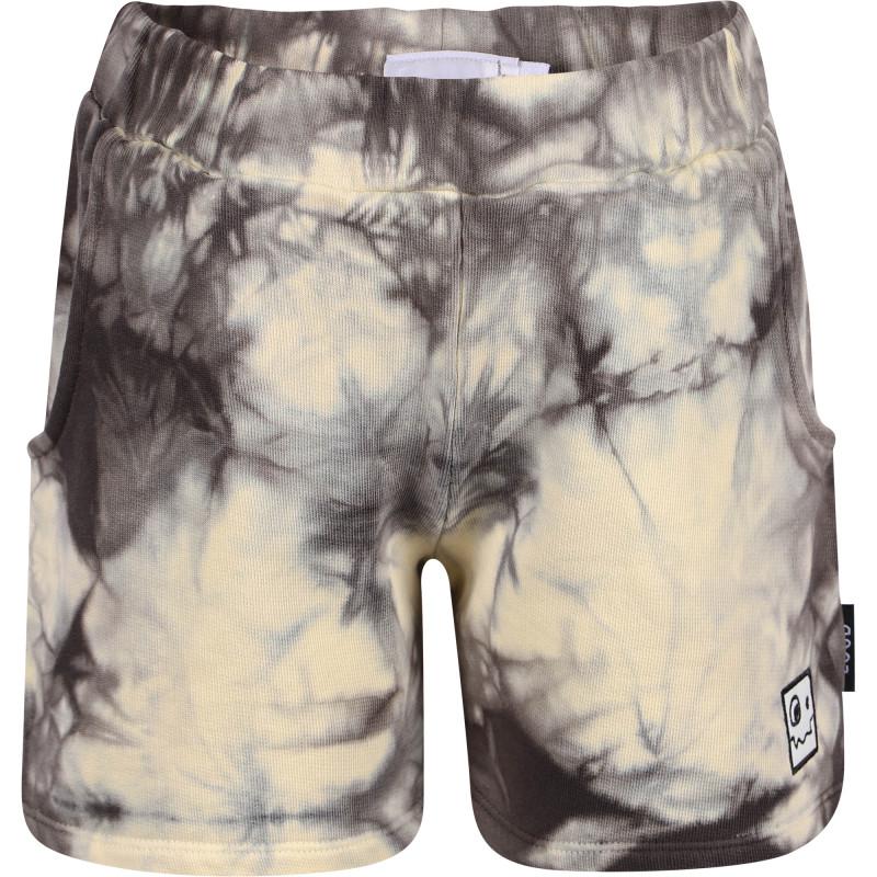 Loud Apparel Tie dye organic shorts in grey and cream