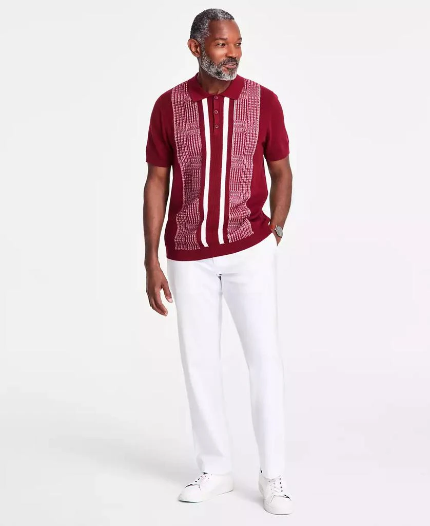 Club Room Men's Cotton Lightweight Contrast-Knit Sweater Polo, Exclusively at Macy's 2