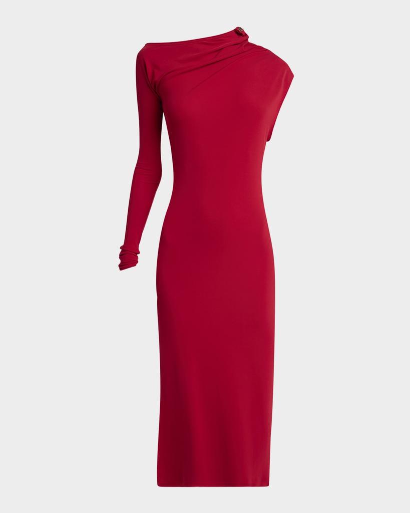 courreges Buckle Contrast Cotton Mini Dress - Dresses