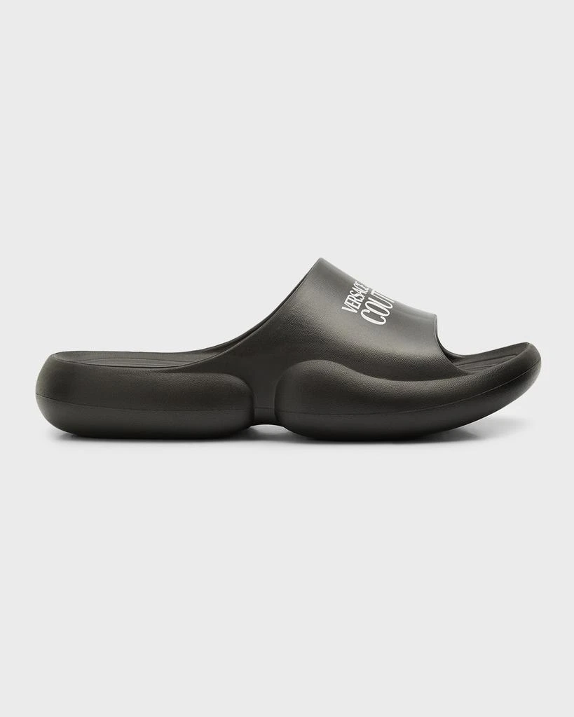 Versace Men's Tago Logo Rubber Pool Slides 1