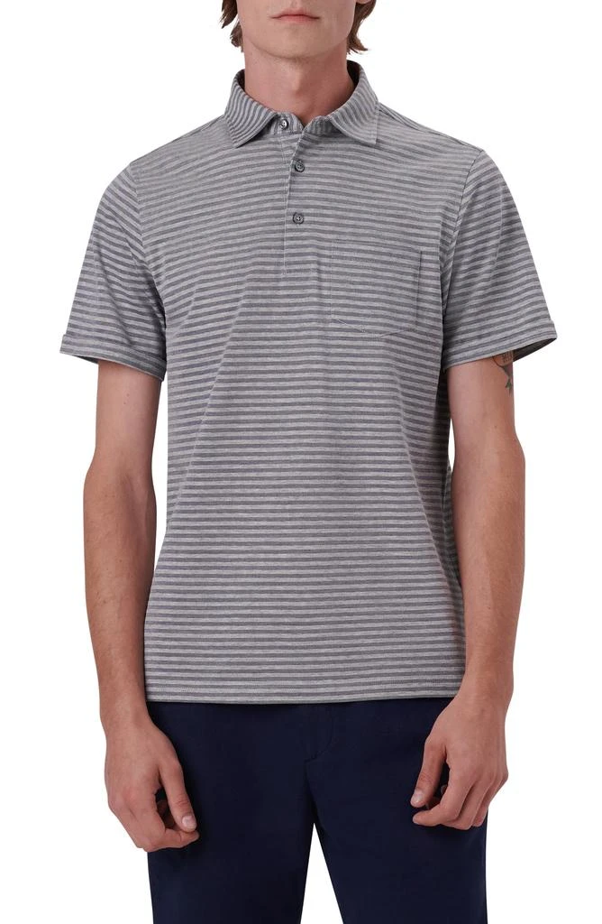 BUGATCHI Stripe Short Sleeve Cotton Polo 1