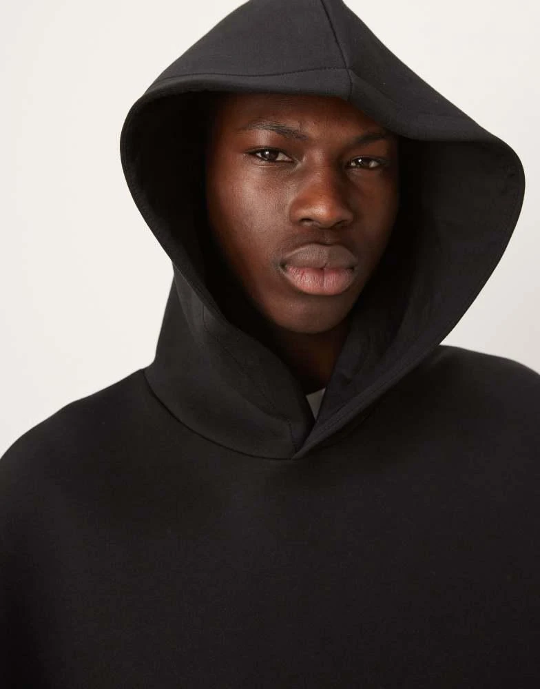 ASOS ASOS DESIGN oversized boxy heavyweight scuba hoodie in black 4