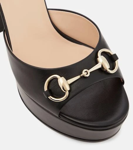 Gucci Lady Horsebit leather platform sandals 6