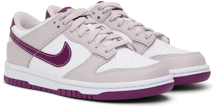 NIKE Kids Purple & White Dunk Low Big Kids Sneakers 4