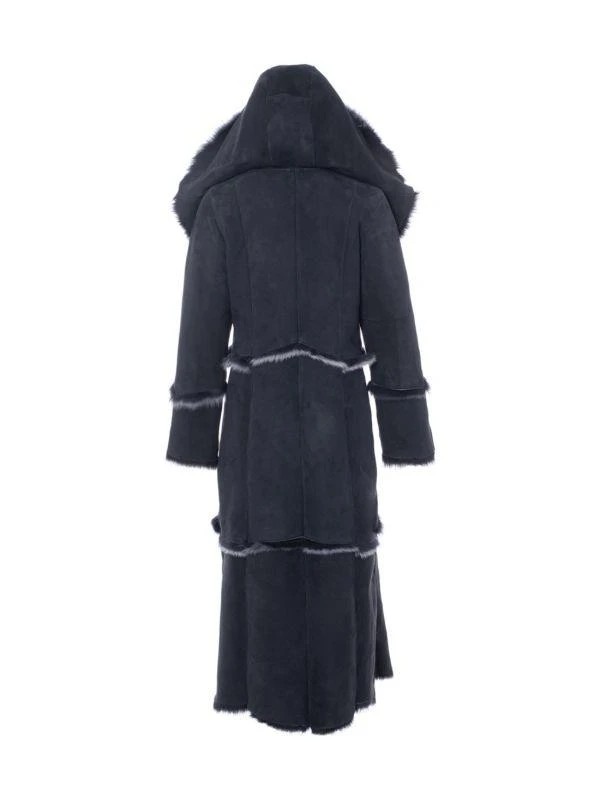 WOLFIE FURS Made For Generations™ Reversible Hooded Sheepskin Shearling Coat 2