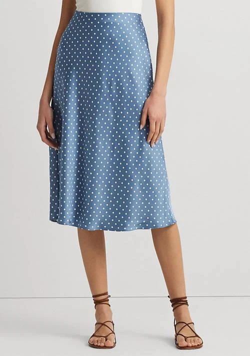 Ralph Lauren Ralph Lauren Polka Dot Satin Charmeuse Midi Skirt 2
