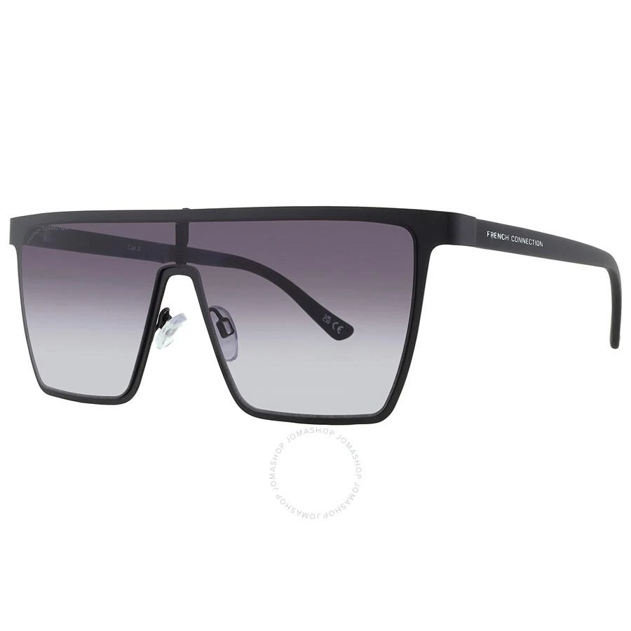 French Connection Ladies Smoke Shield Sunglasses Streetwear Urban New Wave French Connection FC 25 77 Shield Sunglasses Shiny Black  main image 4