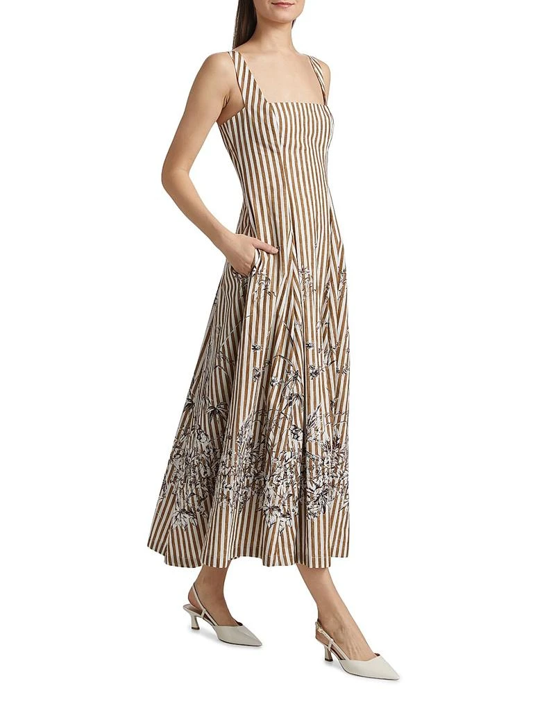 LELA ROSE Caitlin Striped Midi-Dress 2
