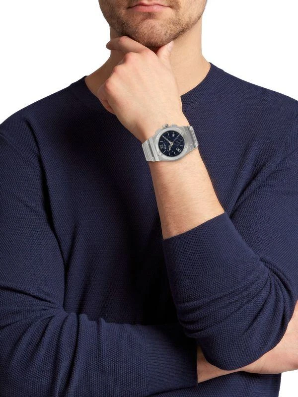 Salvatore Ferragamo Vega Chrono Gancini Stainless Steel Chronograph Watch/42MM 2