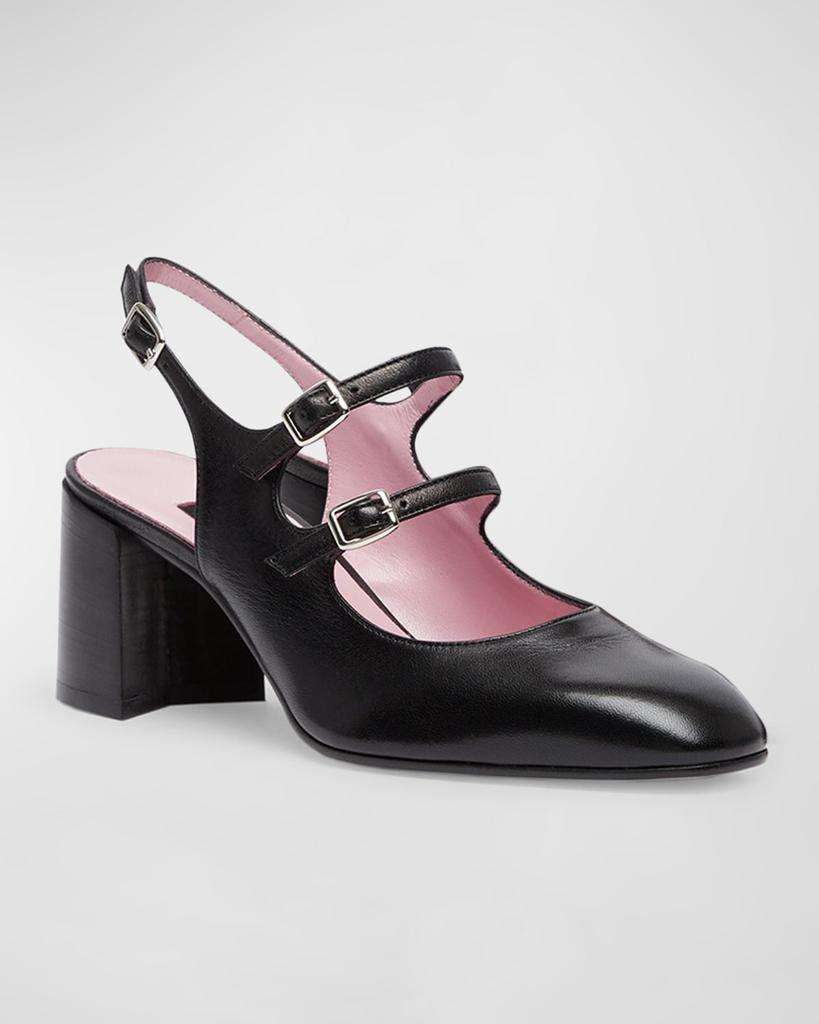 Carel Banana Leather Mary Jane Slingback Pumps