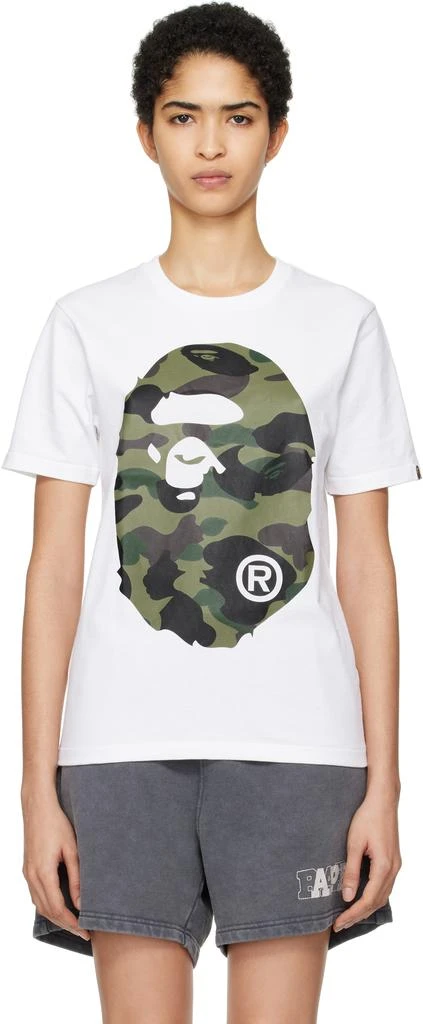 Bape White 1st Camo Big Ape Head T-shirt 1