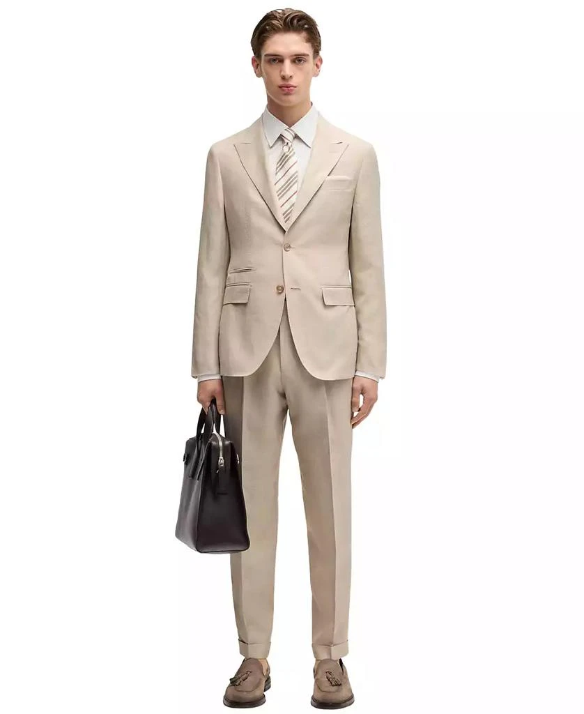 Hugo Boss Men's Linen-Blend Slim-Fit Checked Suit 1