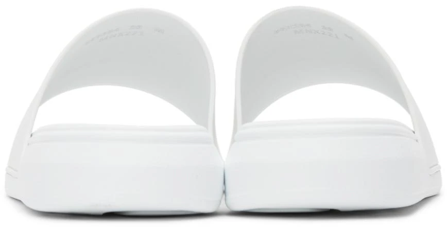 Alexander McQueen White Logo Pool Slides 4