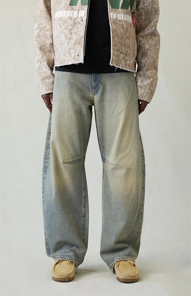 PacSun Mason Baggy Barrel Jeans Medium Indigo Tinted 2