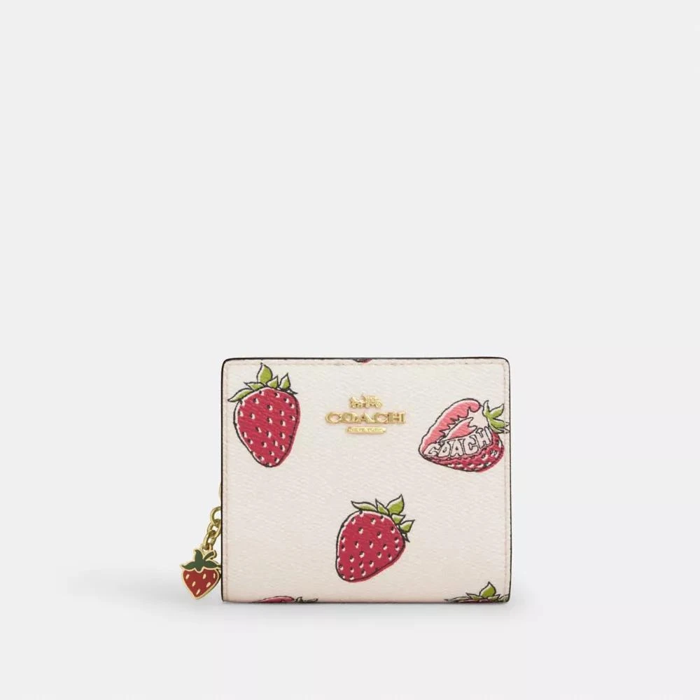 Coach Snap Wallet With Strawberry Print 1