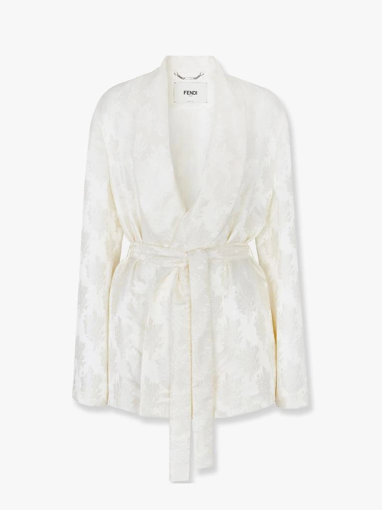 Fendi Jacquard silk blazer with floral motif 1
