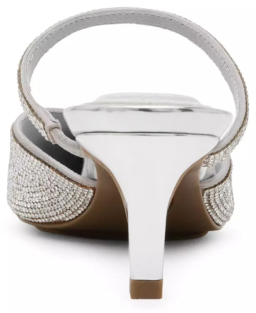 Anne Klein Women's Idina Crystal Kitten Heel Mules 11