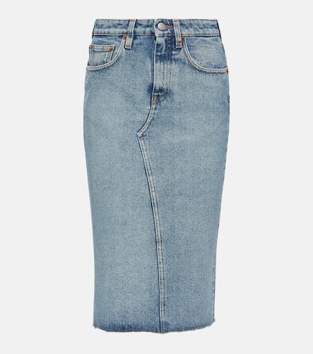 MM6 Maison Margiela Denim midi skirt