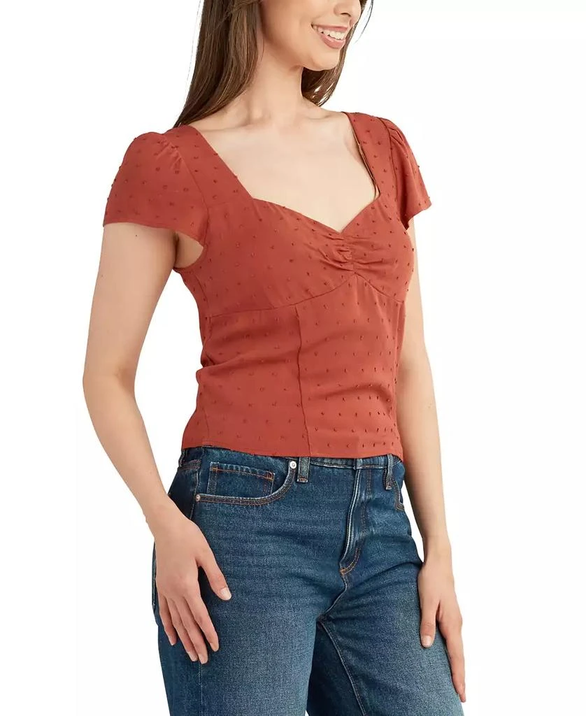 BCX Juniors' Clip-Dot Sweetheart-Neck Top 4