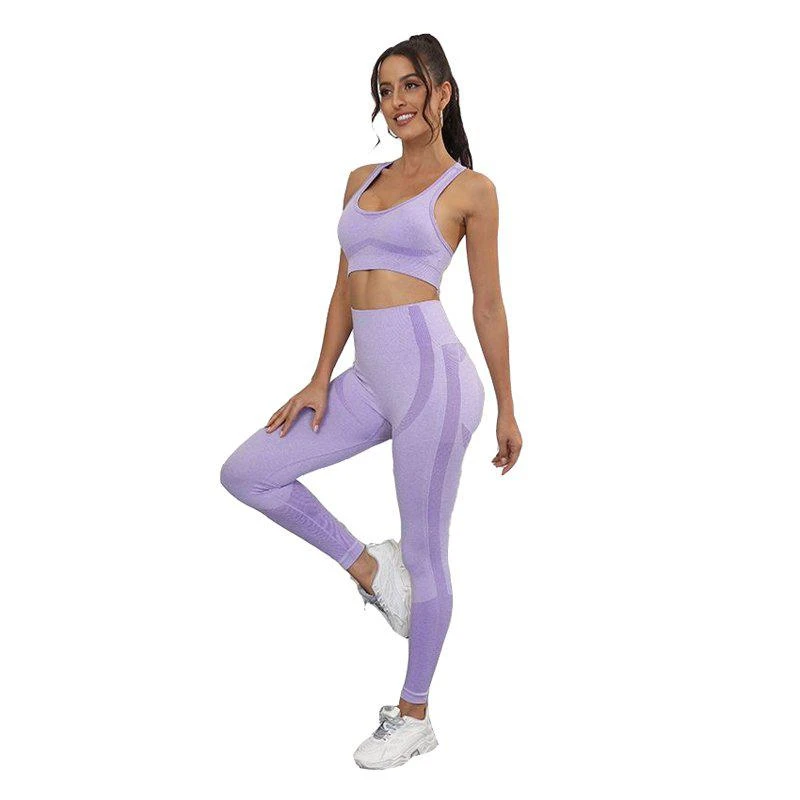 SheShow Women Sports And Fitness Fashion Buttock Lifting Yoga Suit Set 2