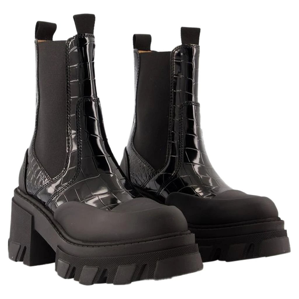 Ganni Cleated Mid Chelsea Boots - Ganni - Synthetic Leather - Black 2