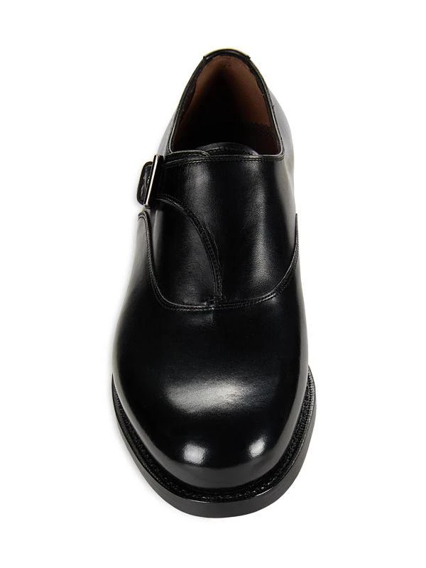 Salvatore Ferragamo Liborio Leather Monk Strap Shoes 5