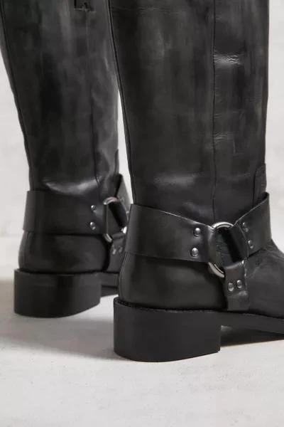 Urban Outfitters UO Black Leather Motocross Harness Boot 5