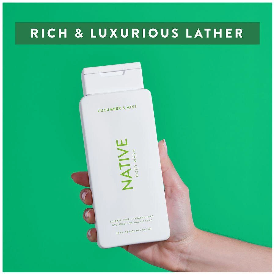 Native Body Wash, Sulfate Free, for Women and Men Cucumber & Mint 2