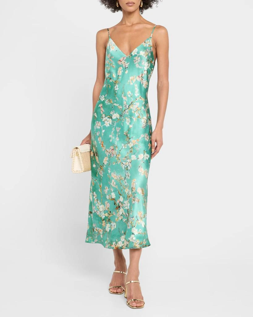 L'Agence Cherry Blossom Seridie Mid-Length Slip Dress 4