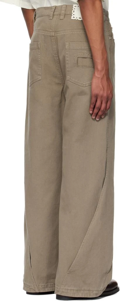NULLUS Brown Intertwined Structure Jeans 3