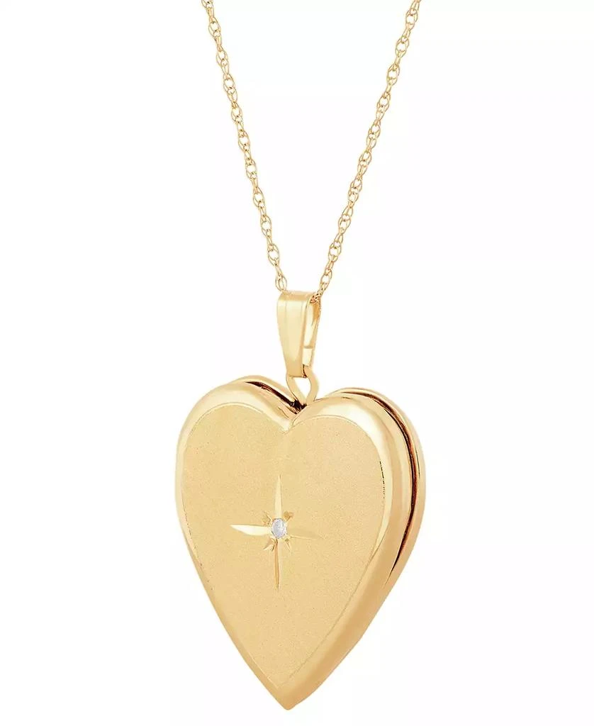 Italian Gold Diamond Accent Heart Locket 18" Pendant Necklace in 10k Gold 4