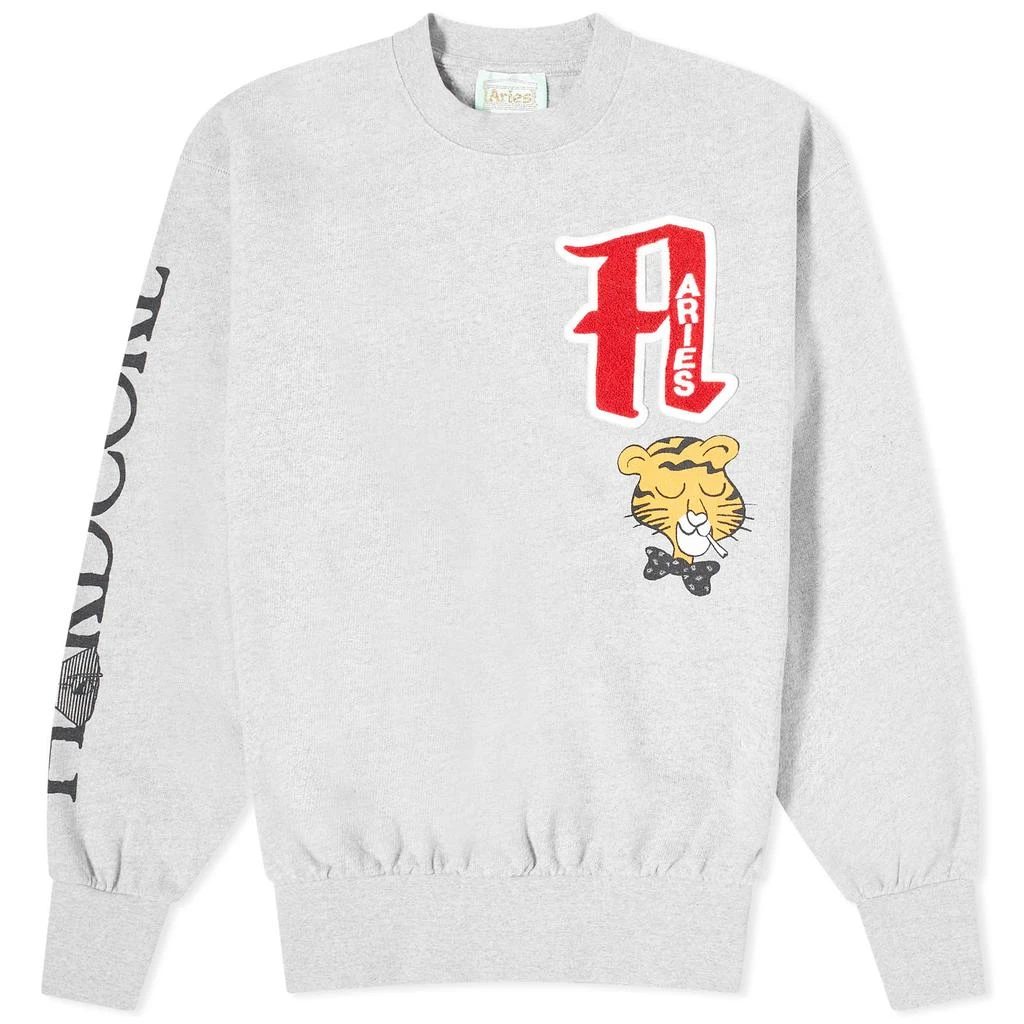 Aries Aries College Cross Grain Crew Sweat 1