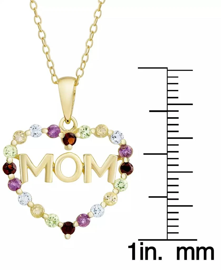 Macy's Multi-Gemstone Mom Heart 18" Pendant Necklace (7/8 ct. t.w.) in 18k Gold-Plated Sterling Silver 3