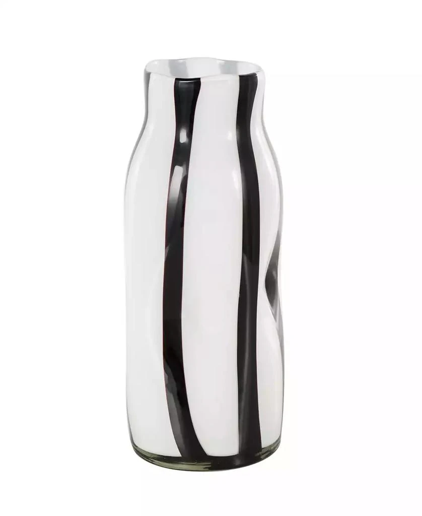 Rosemary Lane Glass Concaved Round Decorative Vase, 12" 3