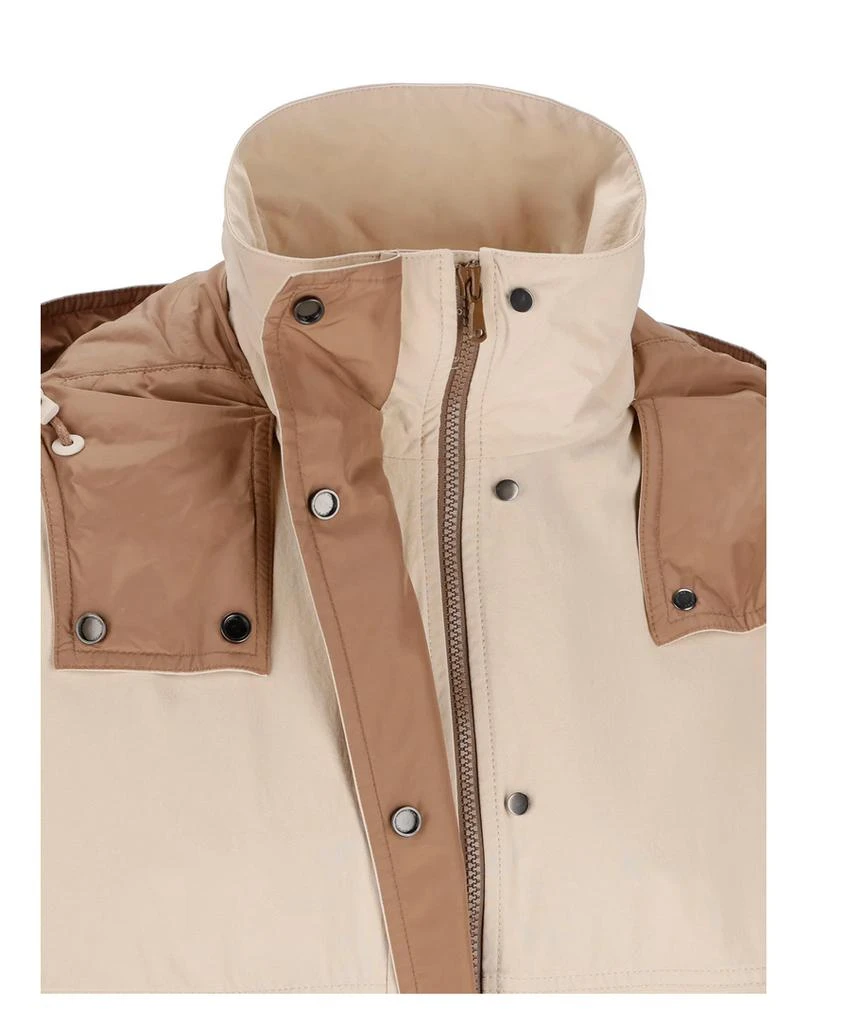 Brunello Cucinelli Women's Hooded Long Sleeved Parka In Soft Stone 2