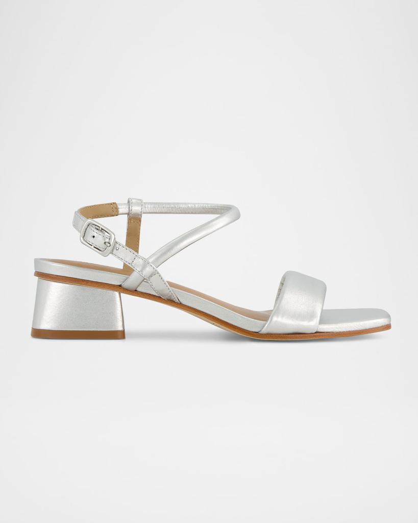 Bernardo Josei Ankle-Strap Metallic Leather Sandals