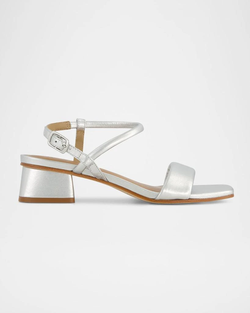 Bernardo Josei Ankle-Strap Metallic Leather Sandals 1