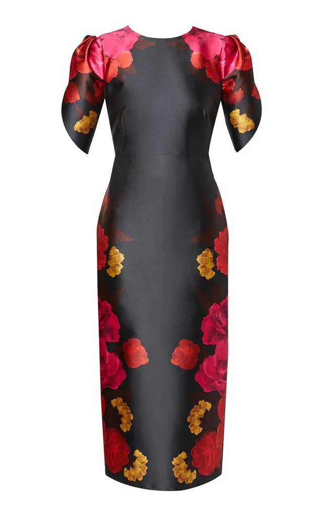 Erdem Erdem - Floral-Printed Satin Midi Dress - Black - UK 6 - Moda Operandi 1
