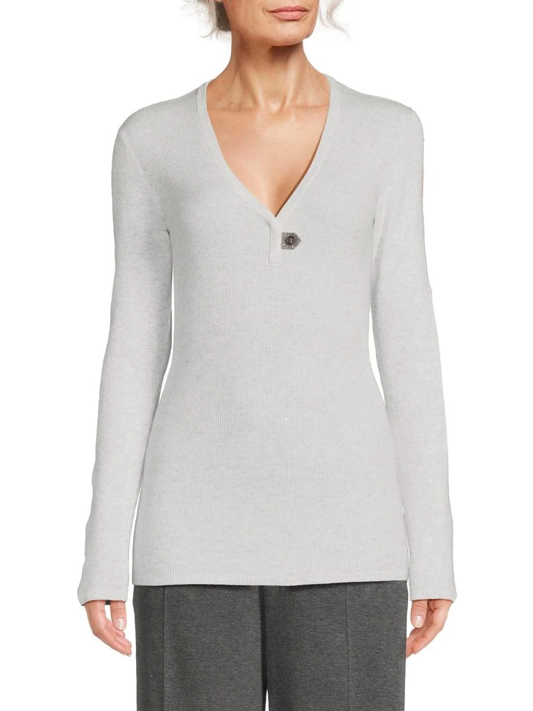 Brunello Cucinelli Rib-Knit Cashmere-Blend Sweater 1