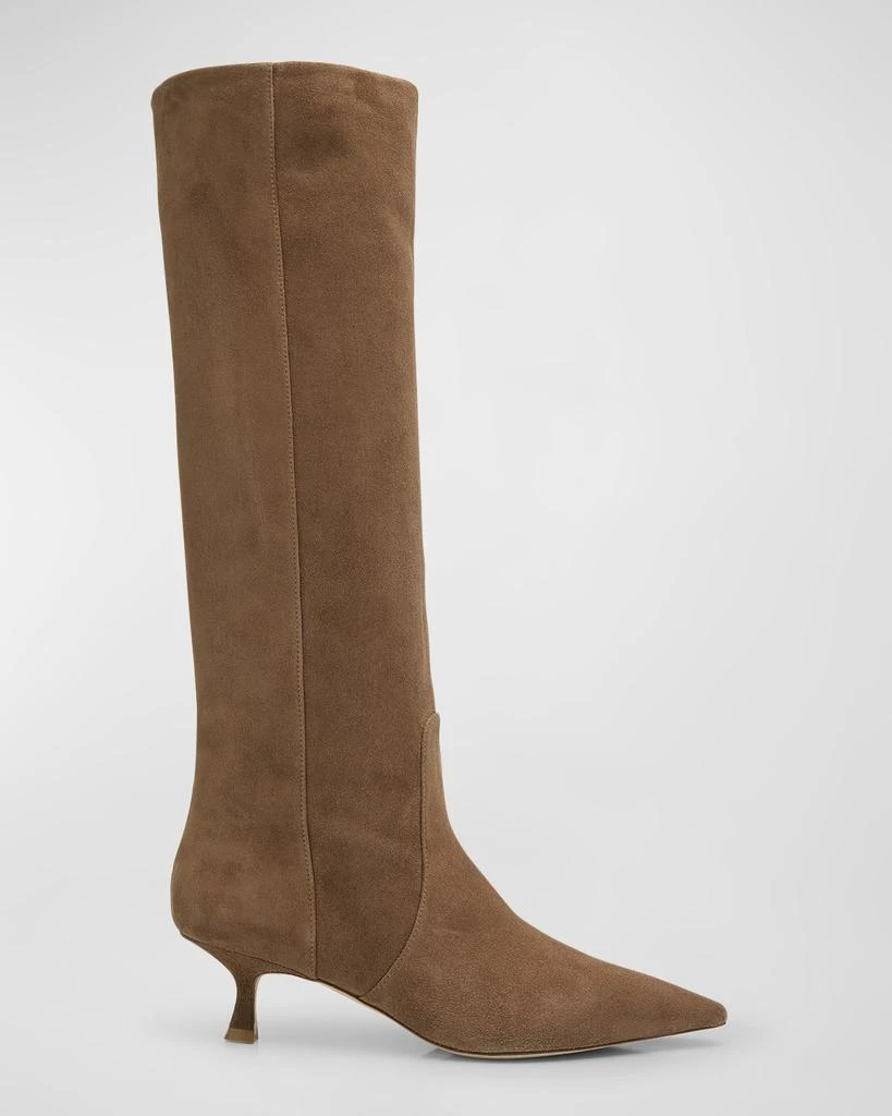 Stuart Weitzman Naomi Suede Kitten Tall Boots 1